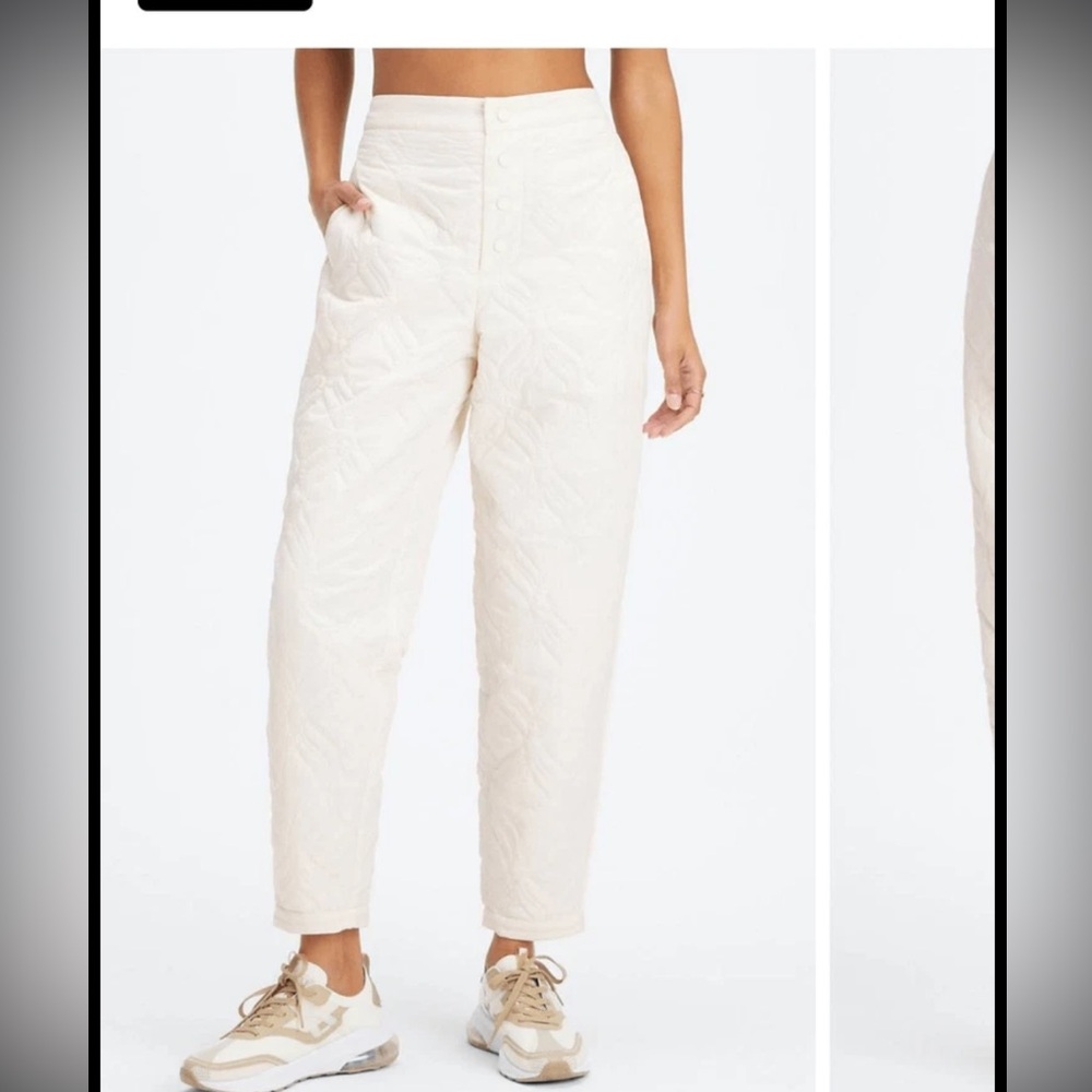 Fabletics Egret Apres Ski Quilted Tapered Pants Lined NWT